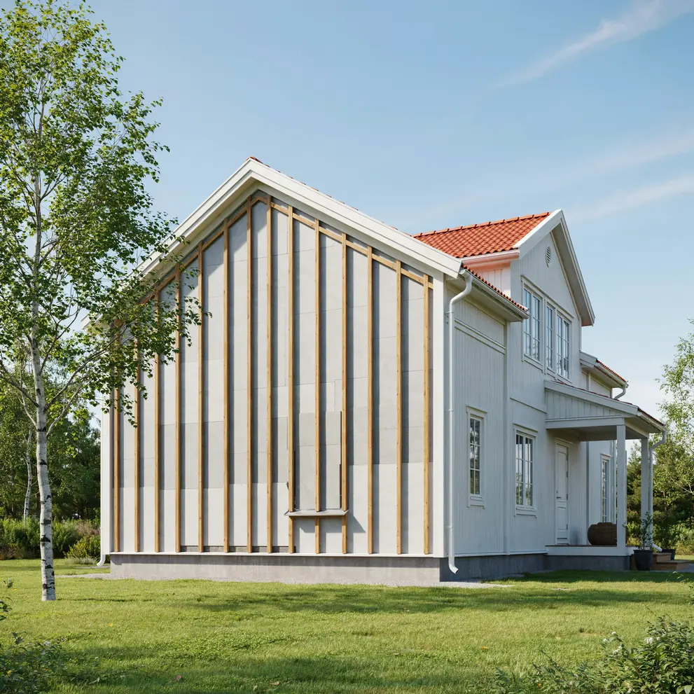 tillaggsisolering fasad yttervagg i skogas kallhall jarfalla stockholm
